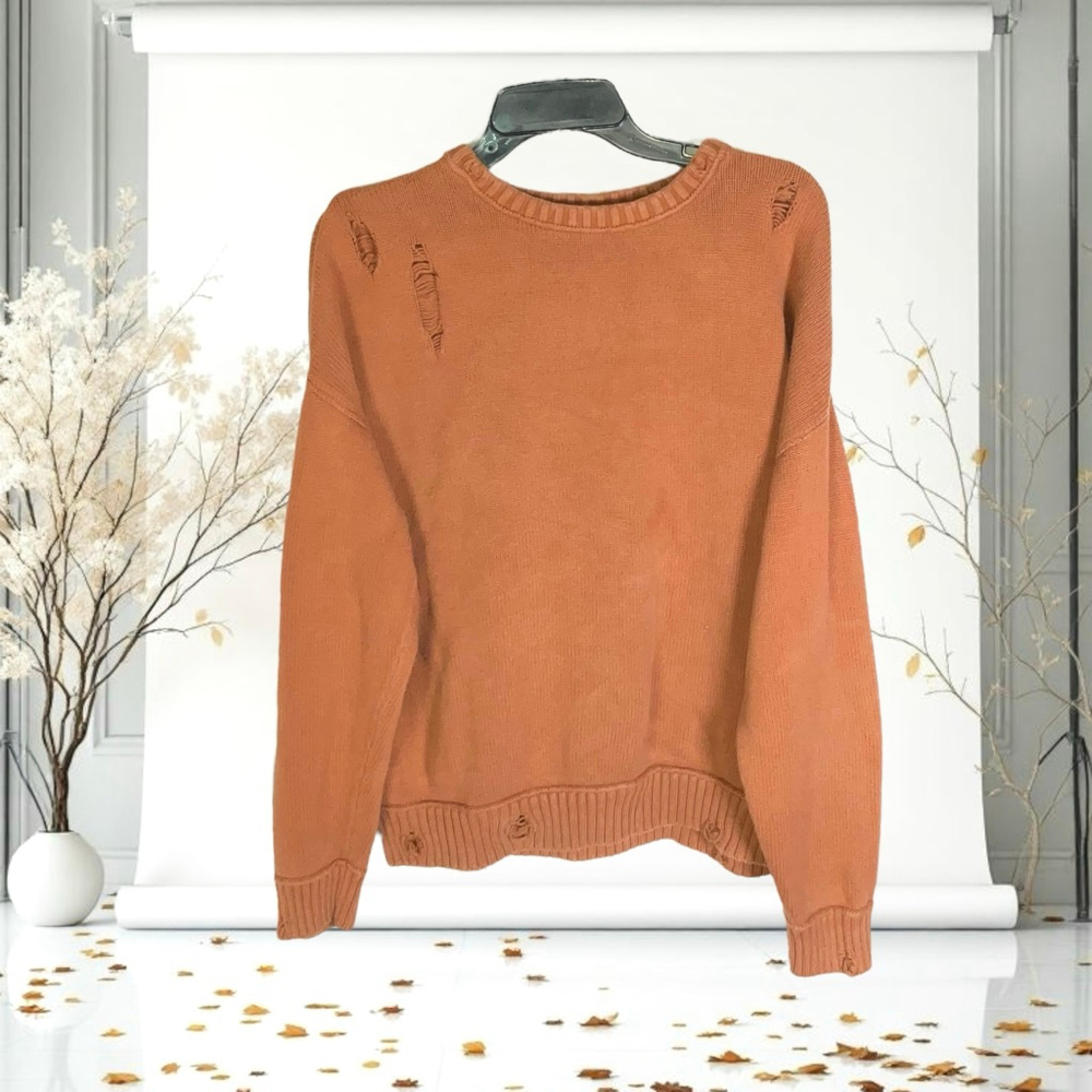 Jackson Rust Ripped Pullover Sweater Women Small